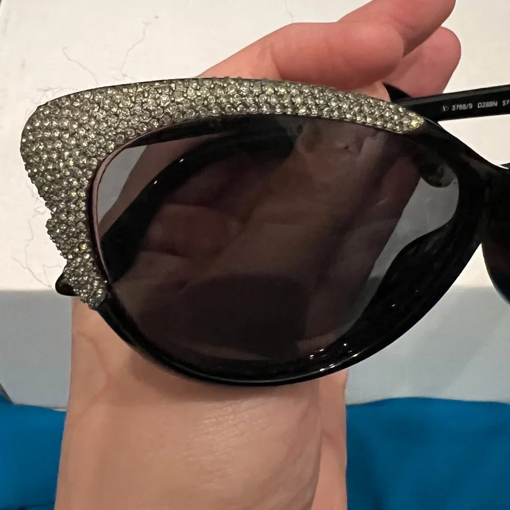 Valentino Sunglasses - Black with Crystals - Picture 7 of 14